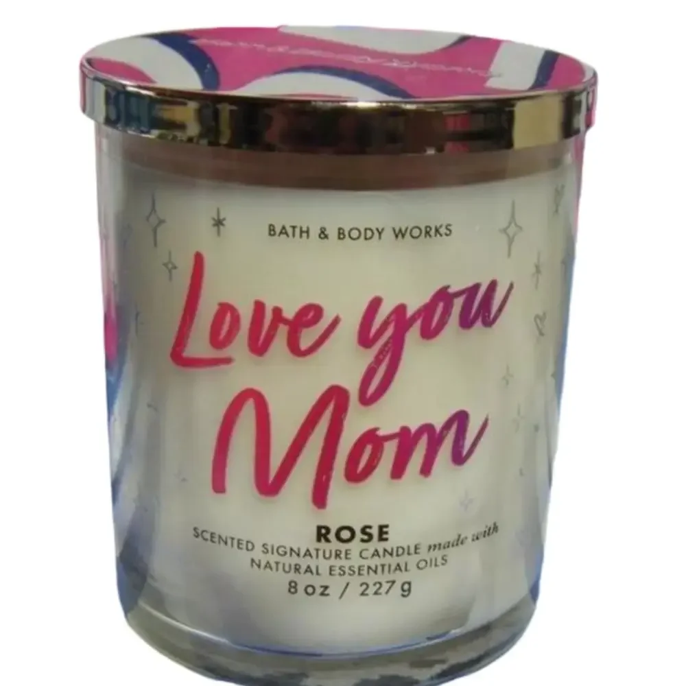 Bath & Body Works Love You Mom Rose Signature Single Wick Candle